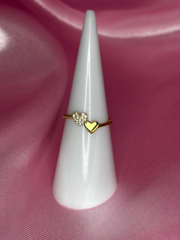 Duo heart ring