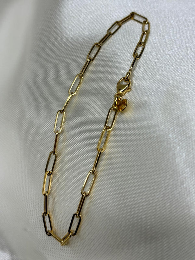 14k paperclip bracelet