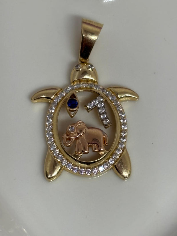 Turtle charm 14k