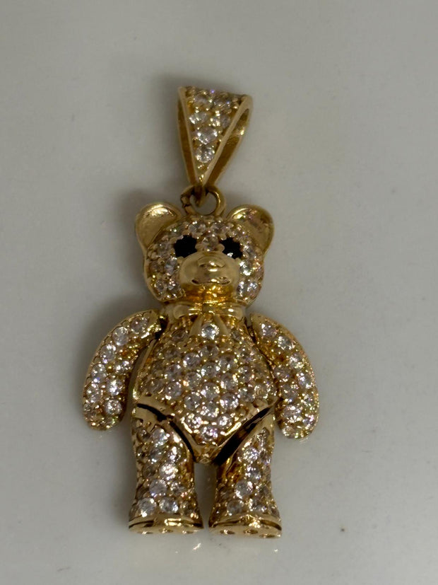 Gold bear charm 14k