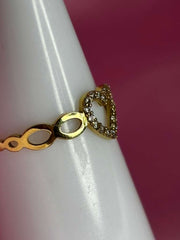 Crystal Outline Heart Ring