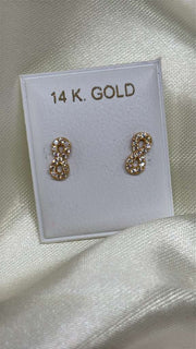 14k infinity earring set