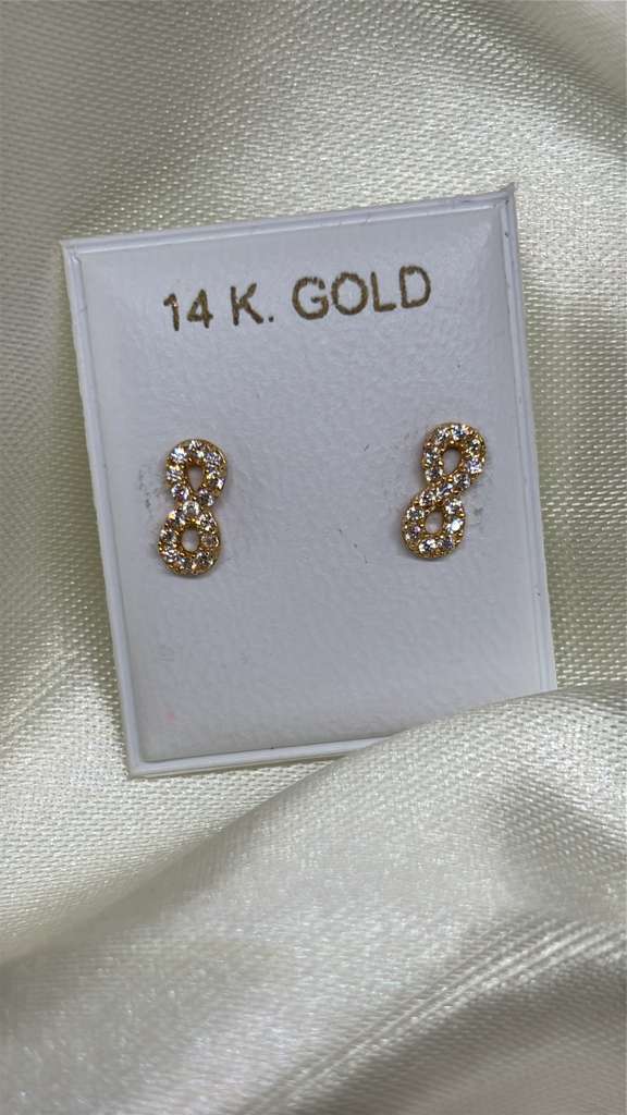 14k infinity earring set