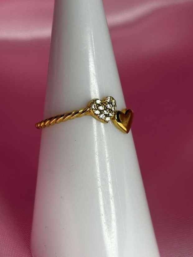 Duo heart ring