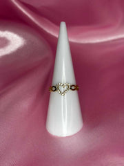 Crystal Outline Heart Ring