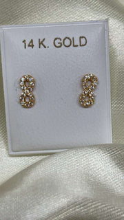 14k infinity earring set