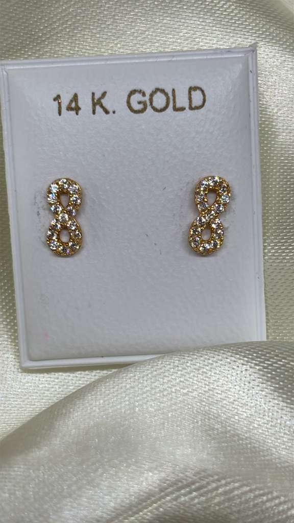 14k infinity earring set