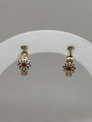 Floral Hoop Earrings – 13.5mm Dainty Flower Hoops